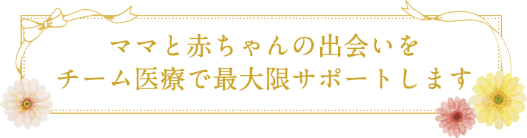 ママと赤ちゃんの出会いをチーム医療で最大限サポートします